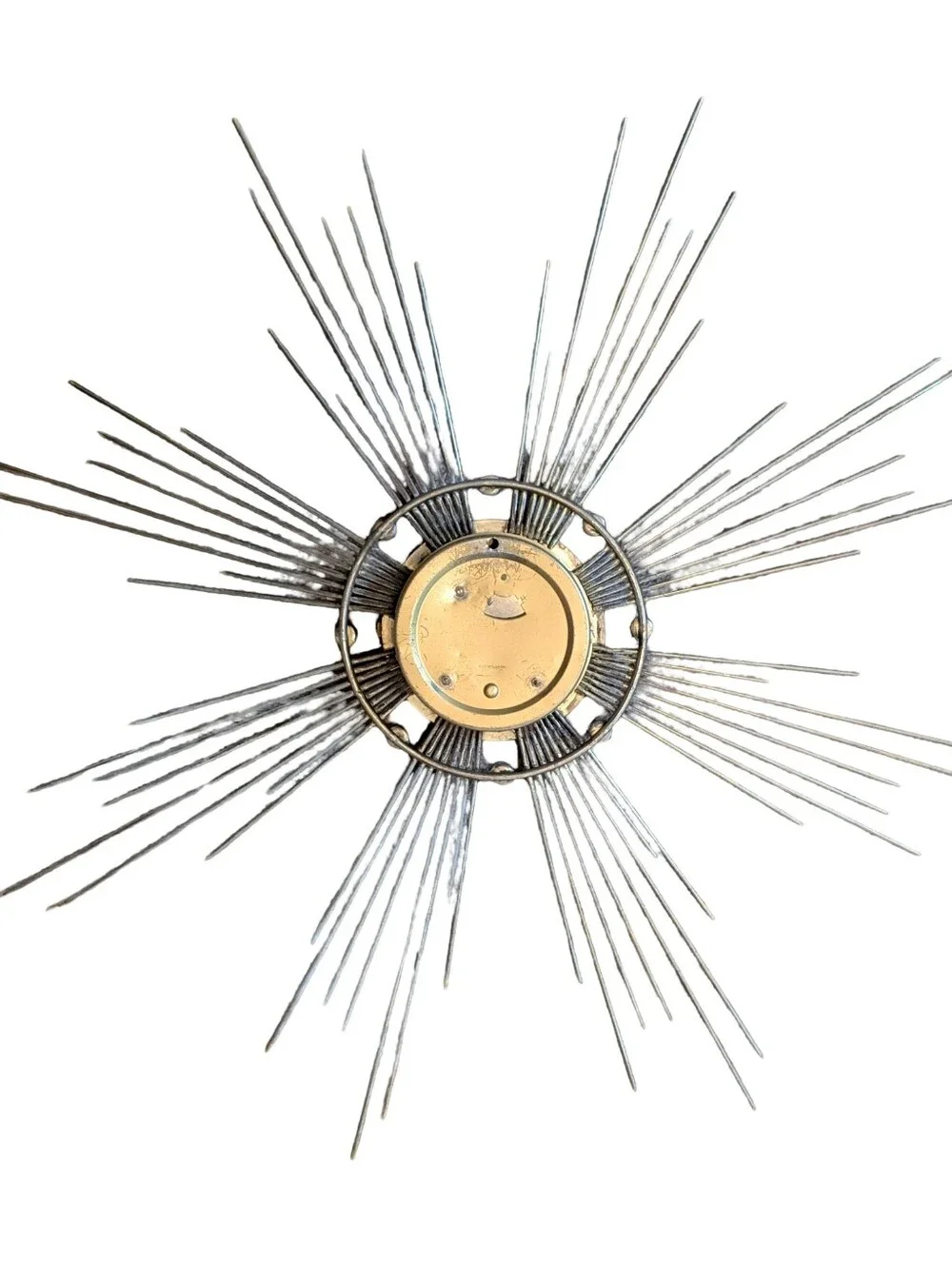MCM Retro Starburst Sunburst Atomic Wall Clock Gold Germany Nostalgic